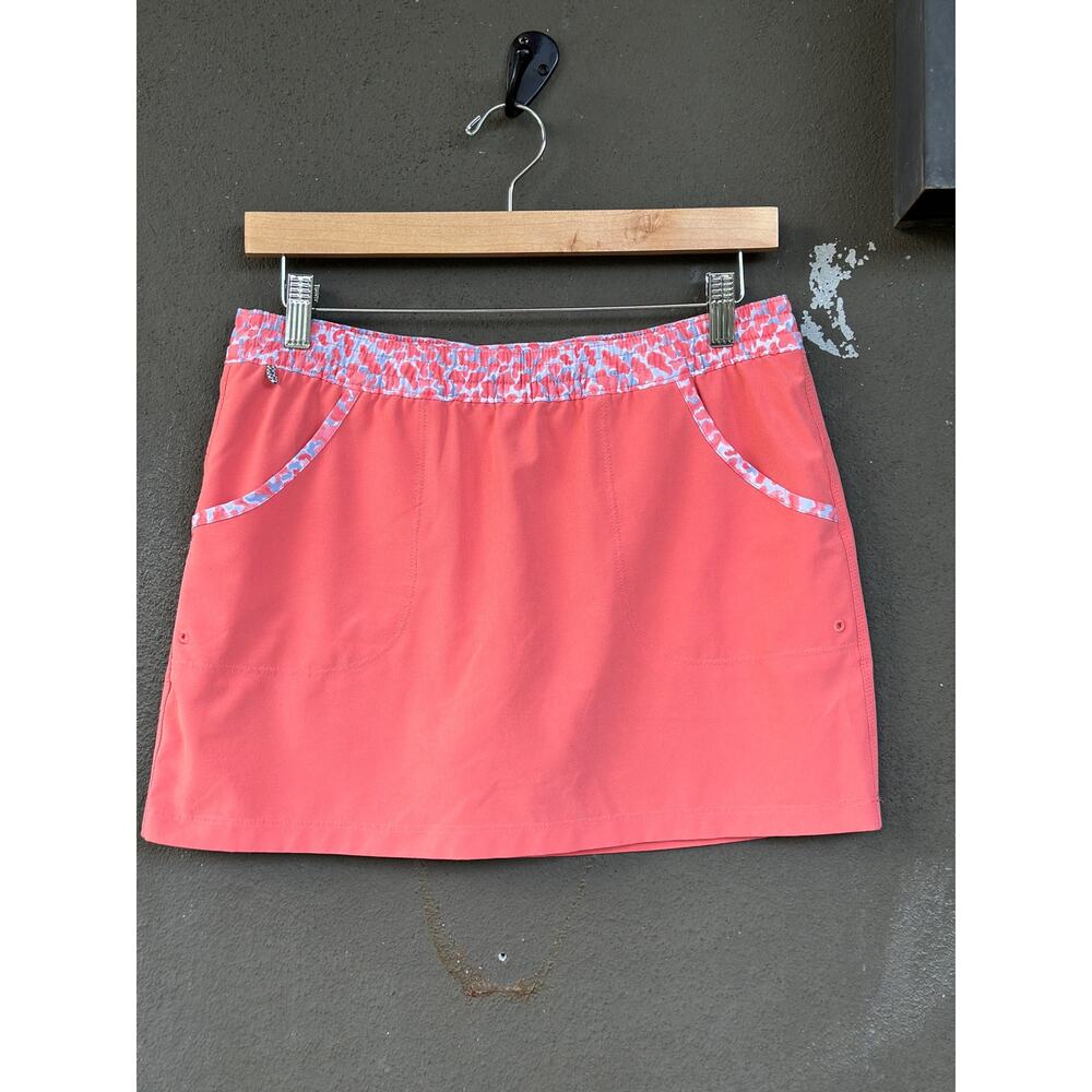 Columbia PFG Small Stretch Golf Tennis Pickleball Skorts Athletic Skirt Coral